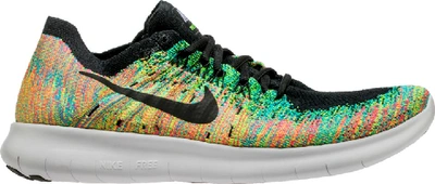 Pre-owned Nike Free Rn Flyknit 2017 Multi-color In Black/black-blue Lagoon  | ModeSens