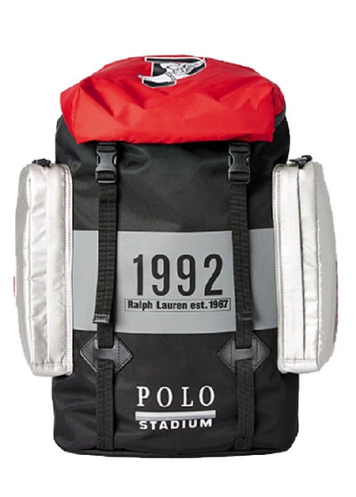 Pre-owned Polo Ralph Lauren Winter Stadium Backpack Red/black