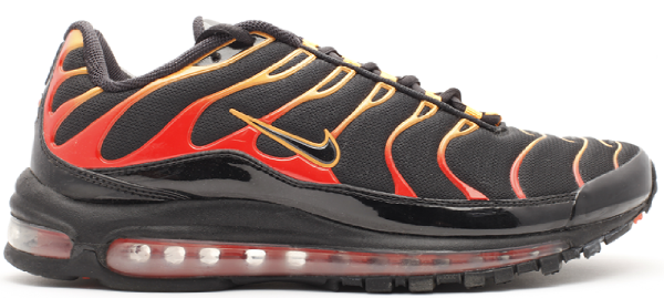 nike air max 97 plus black shock orange