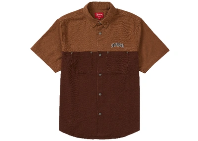 Pre-owned Supreme 2-tone Denim S/s Shirt Brown | ModeSens