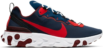 Pre-owned Nike React Element 55 Rabid Panda In Blue Void/team  Red-white-habanero Red | ModeSens