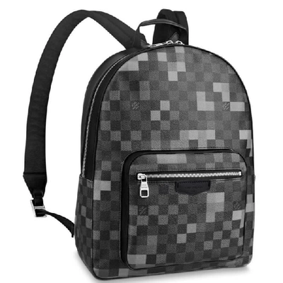 Louis Vuitton Josh Backpack Damier Graphite Pixel Gray in Coated