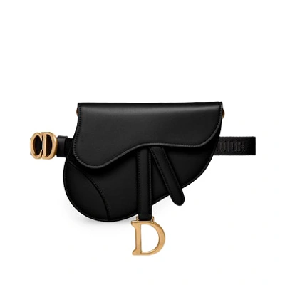 Shop Dior Saddle Belt Bag Calfskin Black