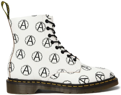 Pre-owned Dr. Martens'  8-eye Supreme X Undercover Anarchy White In White/black