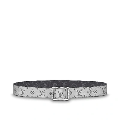 Louis Vuitton Belt Reverso Monogram Eclipse Outdoor 40mm White in Canvas  with Silver-tone - US