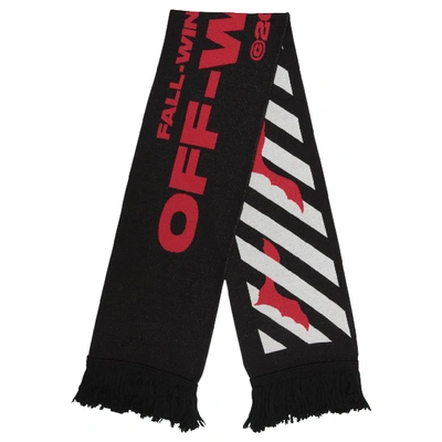 Pre-owned Off-white  Bats Scarf Black/white/red