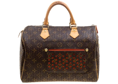 Pre-owned Louis Vuitton Speedy Perforated Monogram (without Accessories) 30 Brown/orange