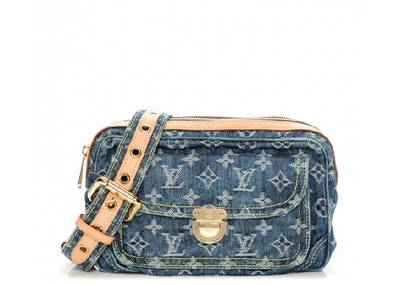 Pre-owned Louis Vuitton 2007 Monogram Denim Belt Bag In Blue