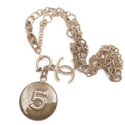 Pre-owned Chanel  No. 5 Cc Pendant Necklace Bronze