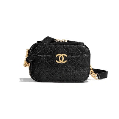 Pre-owned Chanel Waist Bag Stitched Grained Calfskin Gold-tone