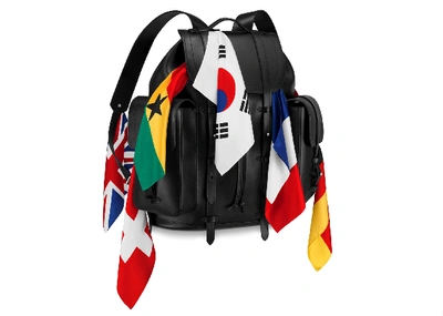 Louis Vuitton Christopher Backpack Flags GM Black Multicolor in