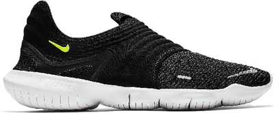 Pre-owned Nike Free Rn Flyknit Black Black White Volt | ModeSens
