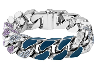 Pre-owned Louis Vuitton Chain Link Patches Bracelet Blue