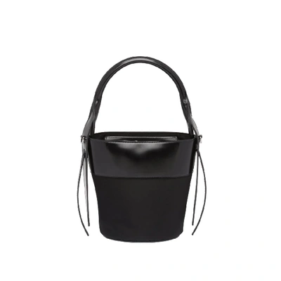 Shop Prada Ouverture Bucket Bag Nylon Black