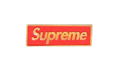 Pre-owned Supreme  Red Box Logo Pin (houndstooth Trench Ss12) Gold