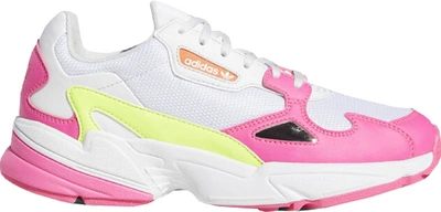 Pre-owned Adidas Originals Adidas Falcon Shock Pink Solar Yellow (women's) In Shock Pink/solar Yellow/raw White