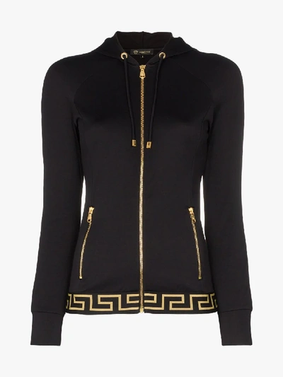 Shop Versace Zip-up Logo Track Jacket In Black
