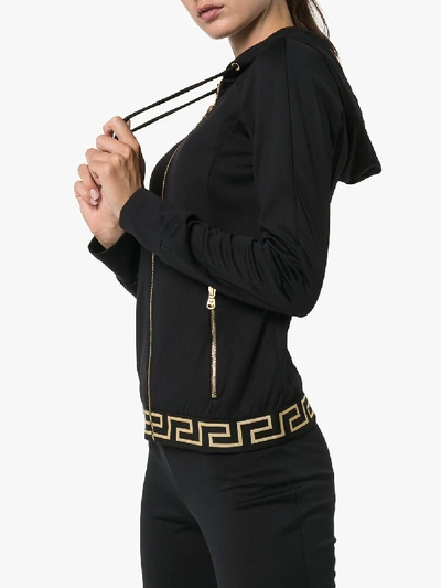 Shop Versace Zip-up Logo Track Jacket In Black