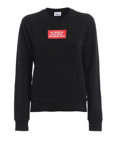 Shop Burberry Deepdale Black Cotton Sweatshirt