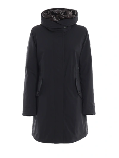 Shop Woolrich Long Military Two In One Padded Parka In Black