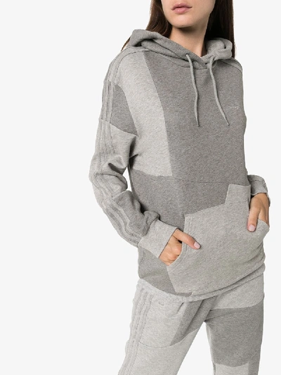 Shop Adidas By Danielle Cathari Two Tone Cotton Hoodie In Grey