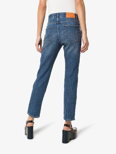Shop Stella Mccartney All Together Now High-rise Side-stripe Jeans In Blue