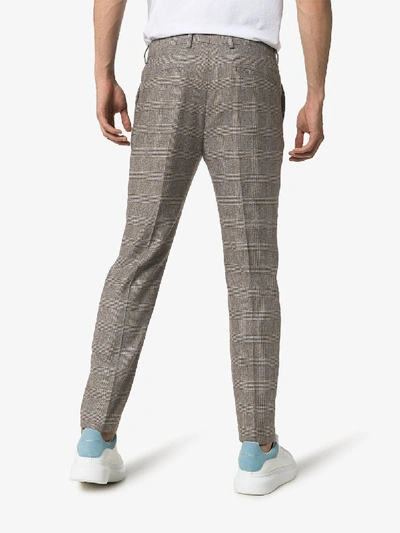 Shop Dolce & Gabbana Check Wool Trousers In Brown