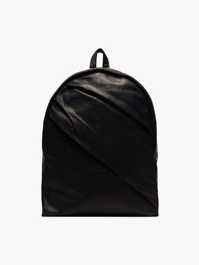 Shop Yohji Yamamoto Black Folded Detail Backpack