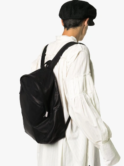 Shop Yohji Yamamoto Black Folded Detail Backpack