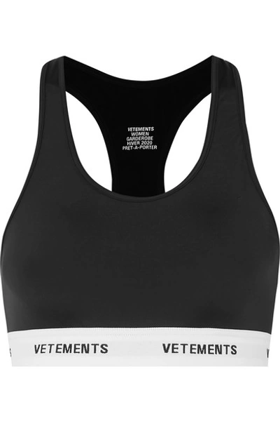 Shop Vetements Stretch-jersey Bra Top In Black