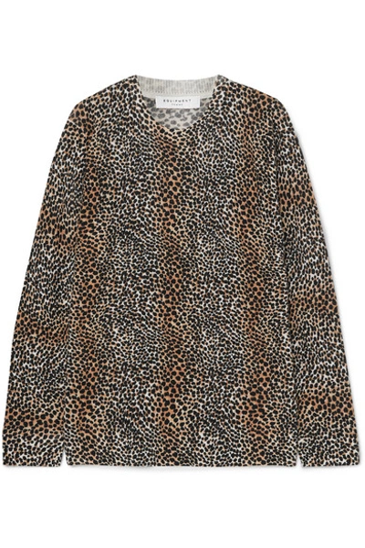 Shop Equipment Raydon Leopard-print Wool Sweater In Brown