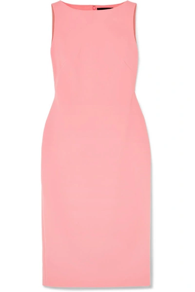Shop Brandon Maxwell Crepe Midi Dress In Baby Pink