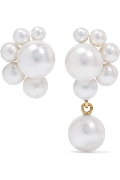 Shop Sophie Bille Brahe Federico 14-karat Gold Pearl Earrings
