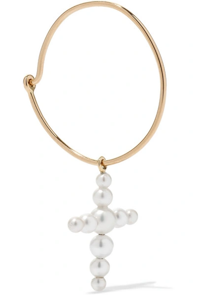 Shop Sophie Bille Brahe Fellini 14-karat Gold Pearl Earring