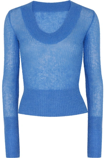 Shop Jacquemus Dao Knitted Sweater In Blue