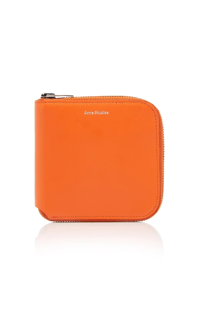 Shop Acne Studios Csarite Leather Wallet In Orange