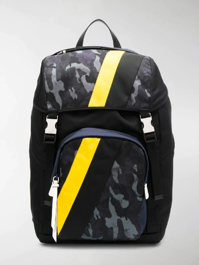 Shop Prada Technical Fabric Backpack In Blue