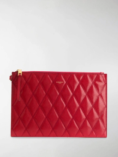 Shop Givenchy Gv3 Quilted Pouch In 640 Vermillon