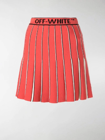 Off-white Swans Collegiate Cheerleader Skirt In Red