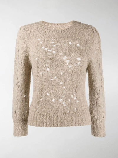 Shop Isabel Marant Étoile Knitted Jumper In Neutrals
