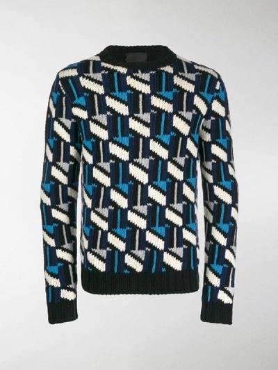 Shop Prada Geo Jumper In Black