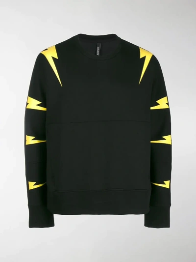 Shop Neil Barrett Thunder Bolt Print Sweatshirt In Black