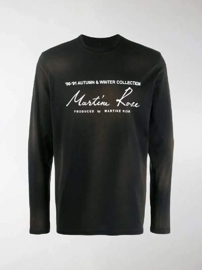 Shop Martine Rose Logo Sweatshirt In Black