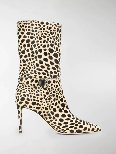 Shop Giuseppe Zanotti Leopard Print Boots In Brown