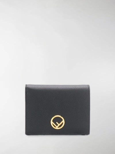 Shop Fendi Small F Logo Wallet In Black