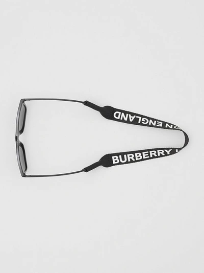 Shop Burberry Logo Print Eyewear Lanyard In Black