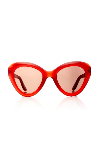 Shop Lapima Rita Cat-eye Acetate Sunglasses In Red