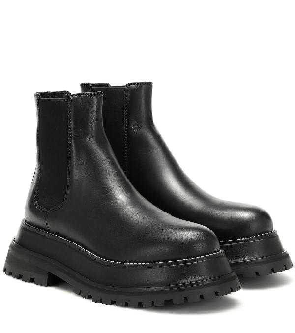 chunky platform leather boots