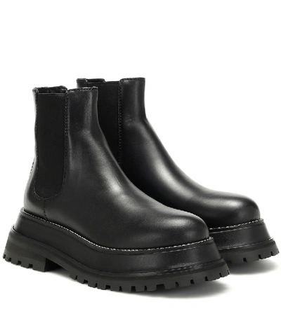 Shop Burberry Leather Ankle Boots In Black