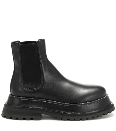 Shop Burberry Leather Ankle Boots In Black